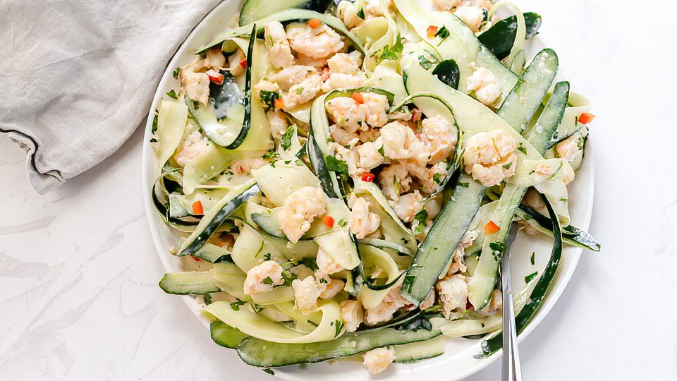 Sesame Lime Shrimp Salad and Cucumber Salad