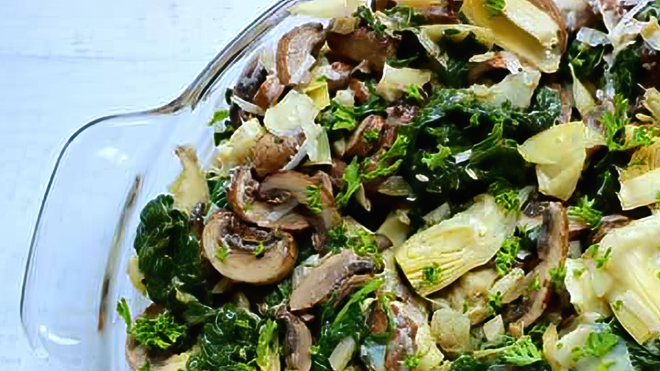 Sautéed Mushrooms with Spinach and Artichokes