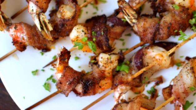 Bacon Wrapped Shrimp - Real Plans