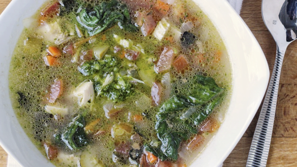 Chicken Pesto Soup Recipe - Real Plans