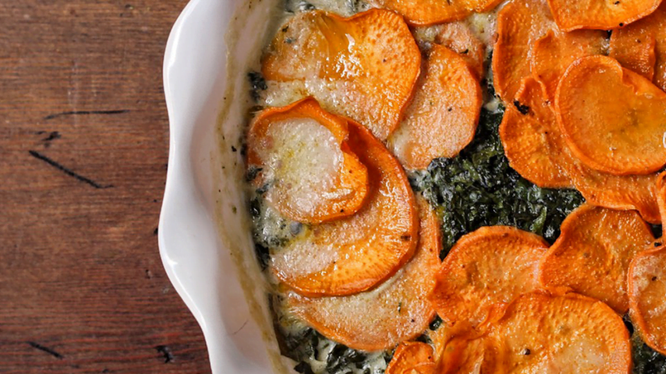 AIP Sweet Potato and Kale Gratin - Real Plans