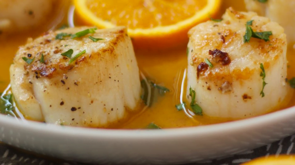 Pan Seared Scallops with Citrus Glaze - Real Plans