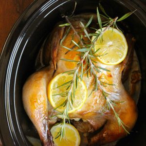 Slow Cooker Roast Chicken With Lemon And Garlic - Real Plans