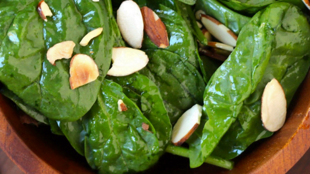 Spinch Mint Salad with Almonds - Real Plans